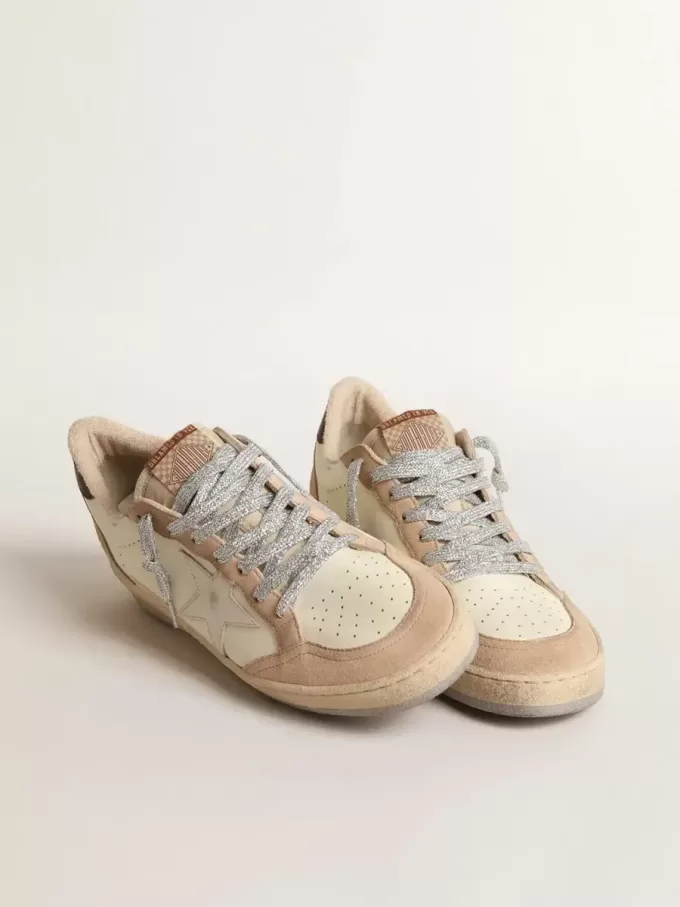 Ball Star LTD für Damen mit weißem Stern und burgunderfarbener Lederlasche an der Ferse