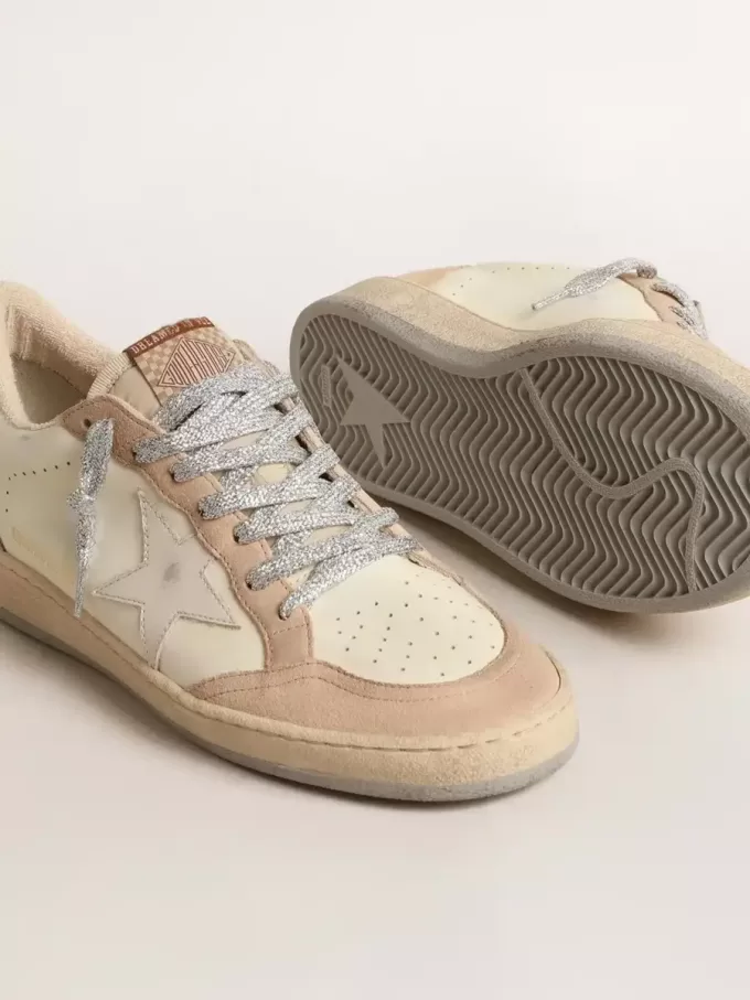 Ball Star LTD für Damen mit weißem Stern und burgunderfarbener Lederlasche an der Ferse