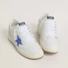 Ball Star mit hellblauem Lederstern und silberfarbenem Lederfußhebel