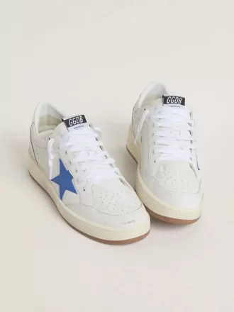 Ball Star mit hellblauem Lederstern und silberfarbenem Lederfußhebel