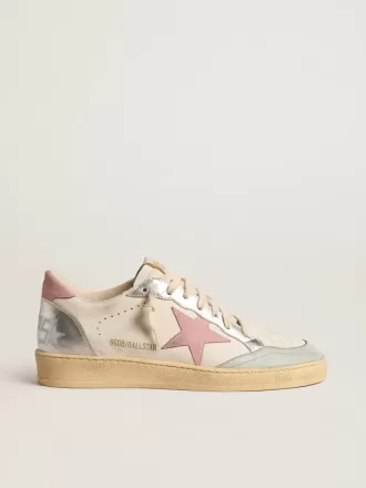 Ball Star mit rosa Wildlederstern und metallischen Ledereinsätzen