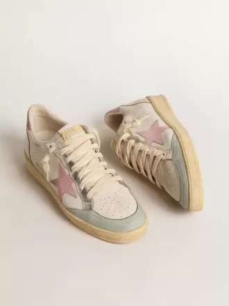 Ball Star mit rosa Wildlederstern und metallischen Ledereinsätzen