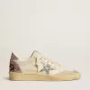 Ball Star mit silbernem Glitzerstern und pinkfarbenem Glitzer-Fersenlasche