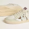 Ball Star mit Stern aus Ponyfell mit Animal-Print und Fersenlasche aus tabakfarbenem Leder