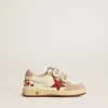 Ball Star Teen aus Nappa und Wildleder mit rotem Stern und rotem gesticktem Herz