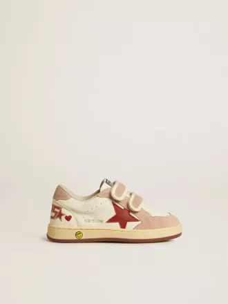 Ball Star Teen aus Nappa und Wildleder mit rotem Stern und rotem gesticktem Herz