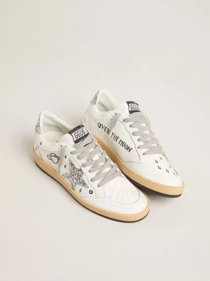 Herren-Sneaker „Ball Star Wishes” aus Nappaleder mit Glitzerstern und Fersenlasche