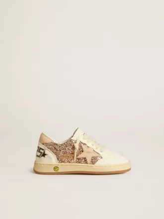 Ball Star Young aus Glitzer und Nappa mit Lederstern und Fersenlasche