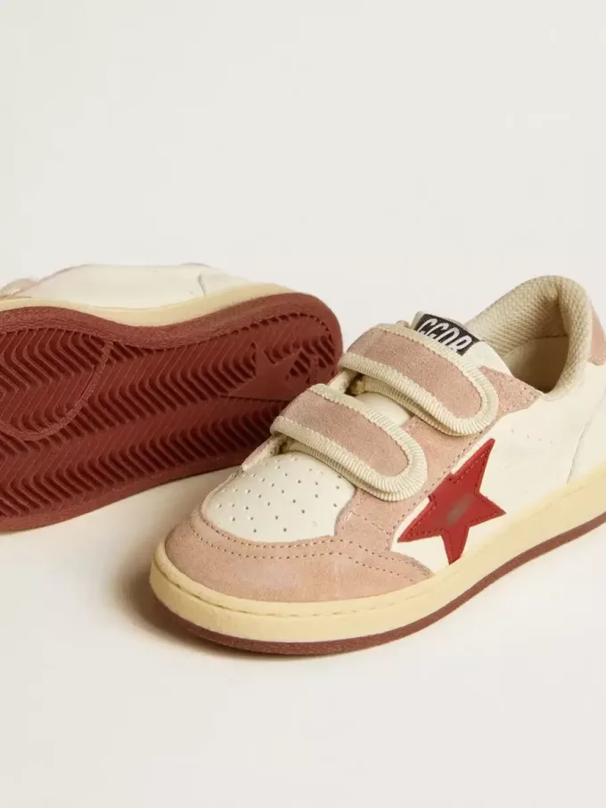 Ball Star Young aus Nappa mit Nappa-Stern und rosa Wildleder-Fersenlasche Ball Star Young aus Nappa mit Nappa-Stern und rosa Wildleder-Fersenlasche
