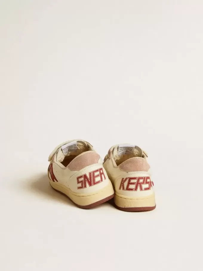 Ball Star Young aus Nappa mit Nappa-Stern und rosa Wildleder-Fersenlasche Ball Star Young aus Nappa mit Nappa-Stern und rosa Wildleder-Fersenlasche