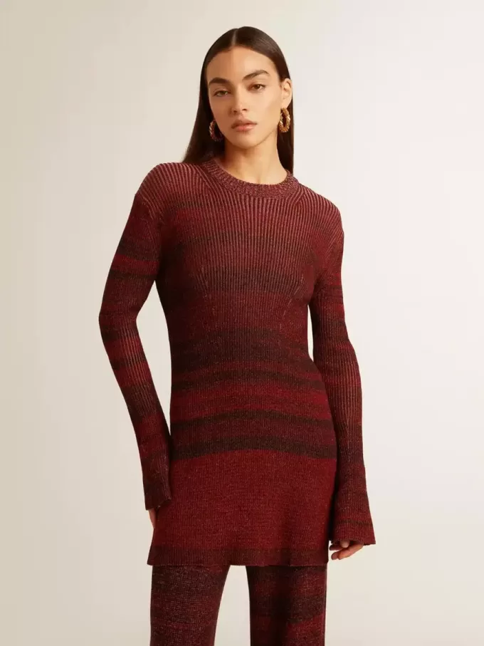 Baumwollkleid mit unregelmäßigen Streifen