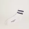 Baumwollsocken mit Distressed-Finish, blauen Streifen und Logo Baumwollsocken mit Distressed-Finish, blauen Streifen und Logo