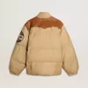 Beige Bomberjacke mit Leder- und Patch-Details Beige Bomberjacke mit Leder- und Patch-Details