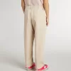 Beigefarbene Baumwollhose für Mädchen mit Stickerei