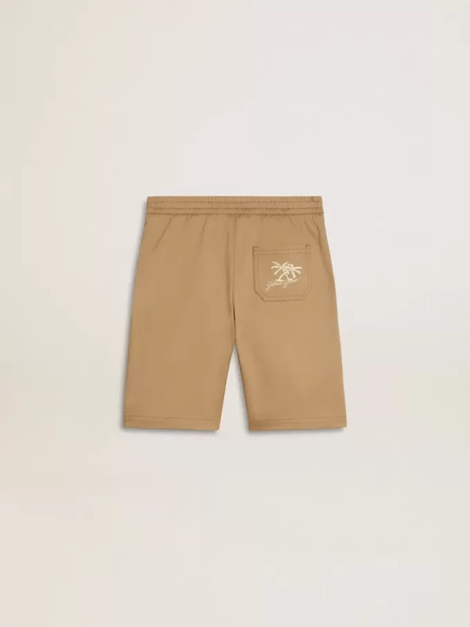 Beigefarbene Baumwollshorts für Jungen