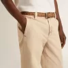 Beigefarbene Herren-Chinos mit Used-Look-Finish