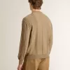 Beiger Herrenpullover mit gesticktem Logo Beiger Herrenpullover mit gesticktem Logo