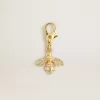 Bienenförmiger Anhänger aus goldfarbenem Messing mit Kristallen