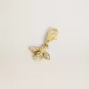 Bienenförmiger Anhänger aus goldfarbenem Messing mit Kristallen