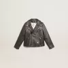 Bikerjacke für Jungen aus Distressed-Leder Bikerjacke für Jungen aus Distressed-Leder