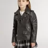 Bikerjacke für Jungen aus Distressed-Leder Bikerjacke für Jungen aus Distressed-Leder
