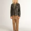 Bikerjacke für Jungen aus Distressed-Leder Bikerjacke für Jungen aus Distressed-Leder