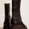Bikerstiefel aus schwarzem Leder
