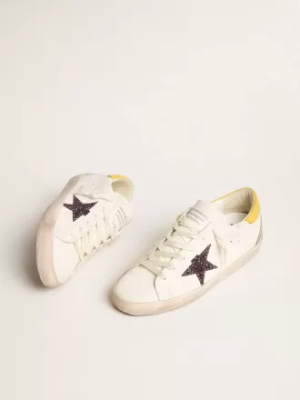 Bio-basierter Super-Star für Damen mit rotem Glitzerstern und Leder-Fersenlasche