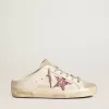Bio-basierter Super-Star Sabot mit rosa Glitzerstern und Wildlederkappe