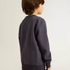 Blau-violettes Sweatshirt mit Golden Goose-Schriftzug auf der Vorderseite
