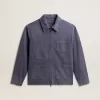 Blaue Herrenjacke aus Denim-Baumwolle mit Used-Look Blaue Herrenjacke aus Denim-Baumwolle mit Used-Look