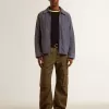 Blaue Herrenjacke aus Denim-Baumwolle mit Used-Look Blaue Herrenjacke aus Denim-Baumwolle mit Used-Look