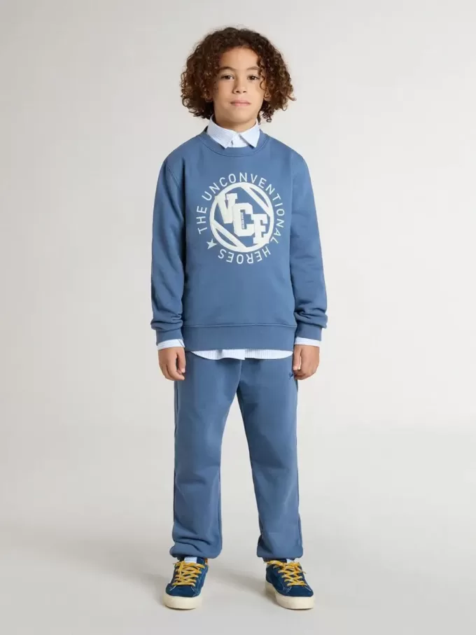 Blaue Jogginghose für Kinder mit Stickerei