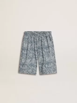 Blaue Shorts für Jungen mit weißem Aufdruck
