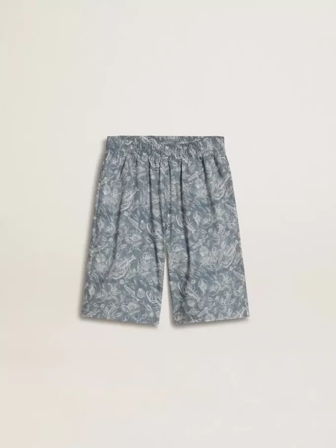 Blaue Shorts für Jungen mit weißem Aufdruck Blaue Shorts für Jungen mit weißem Aufdruck