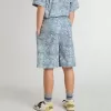 Blaue Shorts für Jungen mit weißem Aufdruck Blaue Shorts für Jungen mit weißem Aufdruck
