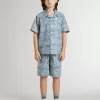 Blaue Shorts für Jungen mit weißem Aufdruck Blaue Shorts für Jungen mit weißem Aufdruck