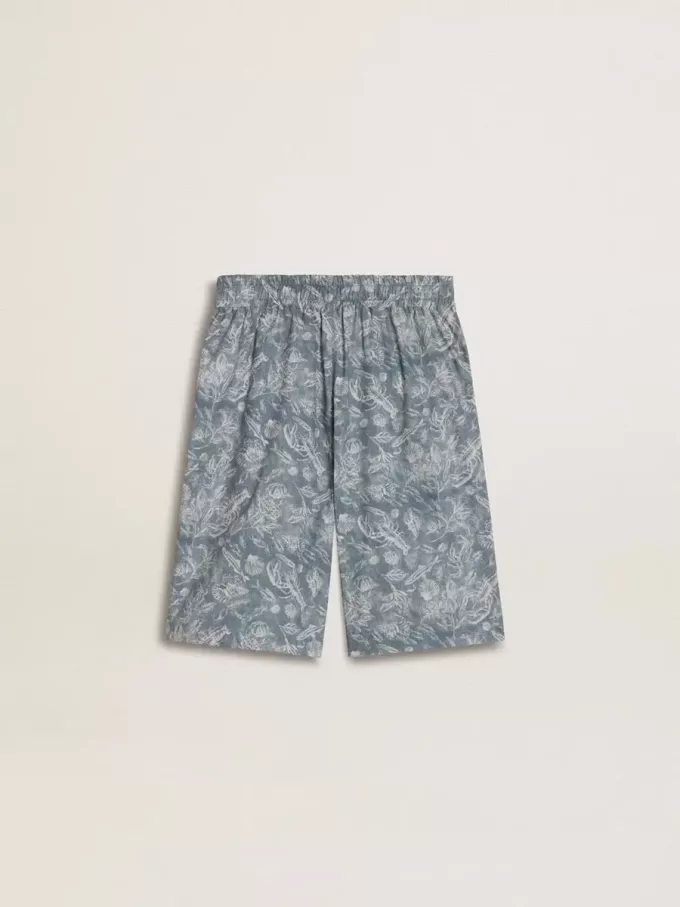 Blaue Shorts für Jungen mit weißem Aufdruck Blaue Shorts für Jungen mit weißem Aufdruck