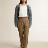 Blaue Steppjacke für Damen aus Baumwolldenim mit Used-Look Blaue Steppjacke für Damen aus Baumwolldenim mit Used-Look