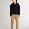 Blauer Pullover mit Rundhalsausschnitt für Jungen mit „Golden”-Schriftzug auf der Rückseite