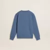 Blaues Sweatshirt für Kinder mit weißen Prägungen