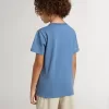 Blaues T-Shirt für Jungen mit weißem Aufdruck Blaues T-Shirt für Jungen mit weißem Aufdruck