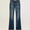 Bootcut-Jeans für Damen mit Vintage-Waschung und metallischen Details Bootcut-Jeans für Damen mit Vintage-Waschung und metallischen Details