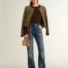 Bootcut-Jeans für Damen mit Vintage-Waschung und metallischen Details Bootcut-Jeans für Damen mit Vintage-Waschung und metallischen Details