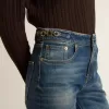 Bootcut-Jeans für Damen mit Vintage-Waschung und metallischen Details Bootcut-Jeans für Damen mit Vintage-Waschung und metallischen Details