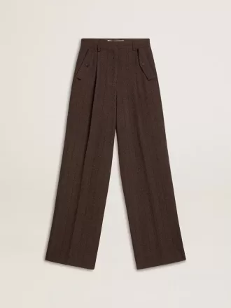 Braune Damenhose aus Schurwolle