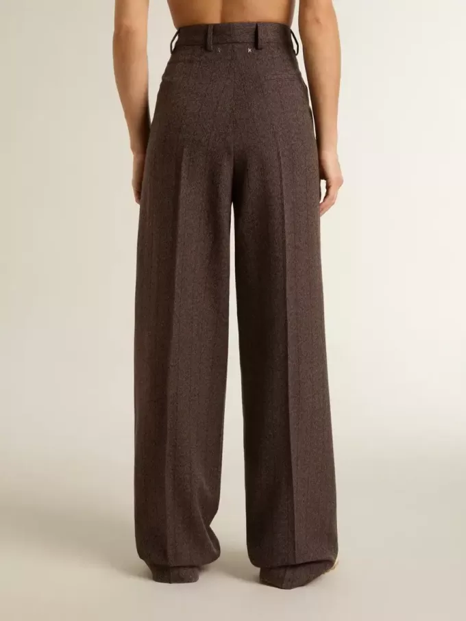 Braune Damenhose aus Schurwolle