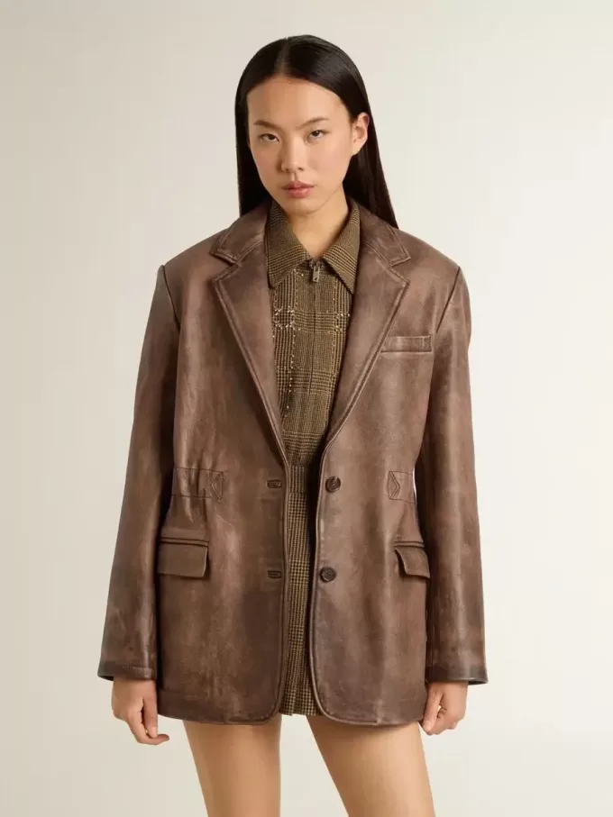 Braune Lederjacke für Damen Braune Lederjacke für Damen