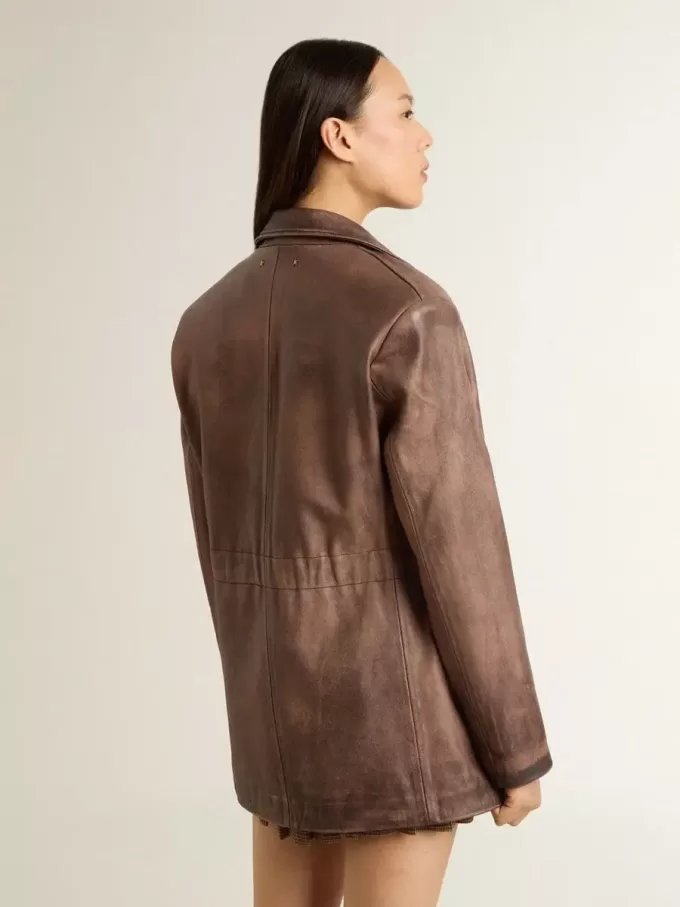 Braune Lederjacke für Damen Braune Lederjacke für Damen