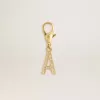 Buchstabe A-Anhänger aus goldfarbenem Messing mit Kristallen